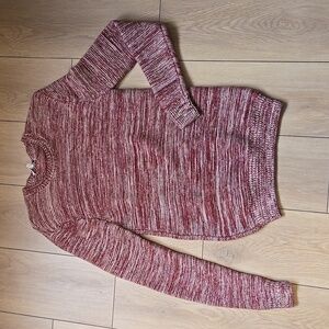 CARVEN Marled Red Knit  Wool Sweater size S